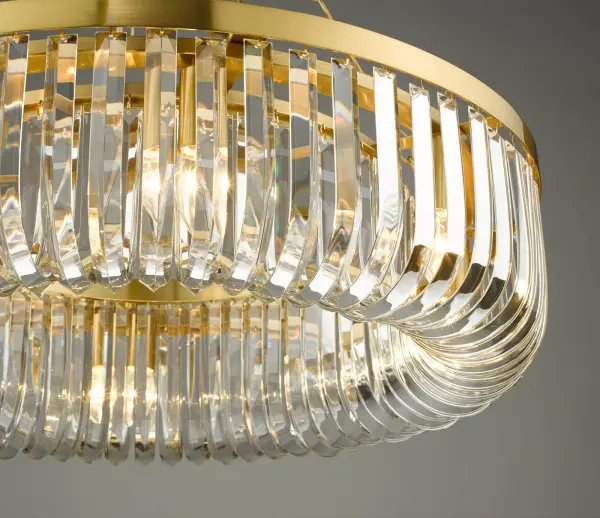 Sigourney 8 Light Satin & Gold Crystal Chandelier